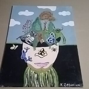 Abstract Art Canvas with Nature Motif